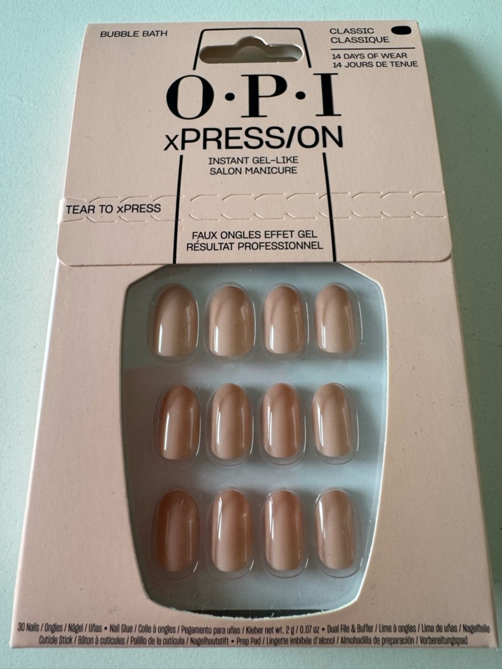 OPI Bubble Bath Nude Press-On Nails - Classic Pale Pink Nude